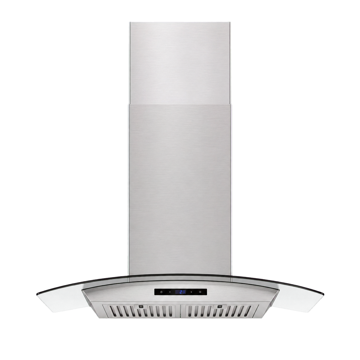 silver modern metal range hood